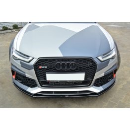 Накладка сплиттер на передний бампер вариант 2 на Audi RS6 C7